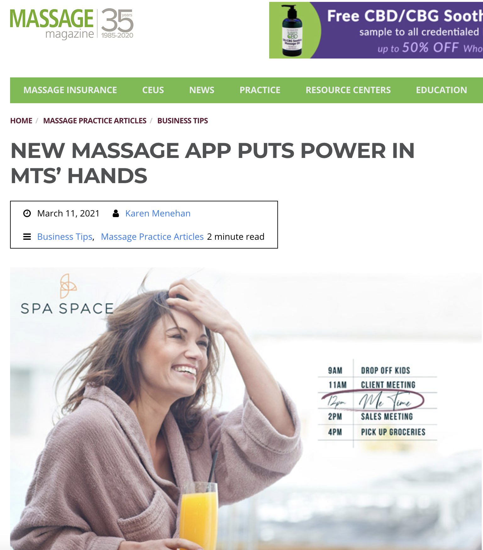 Massage Magazine March 2021